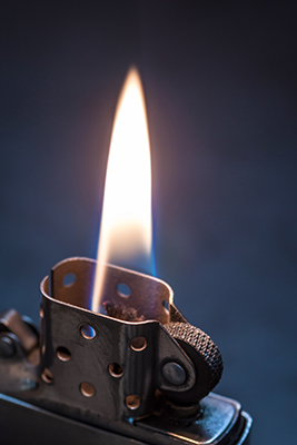 lighter with flame