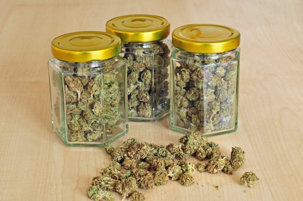 3 jars of marijuana