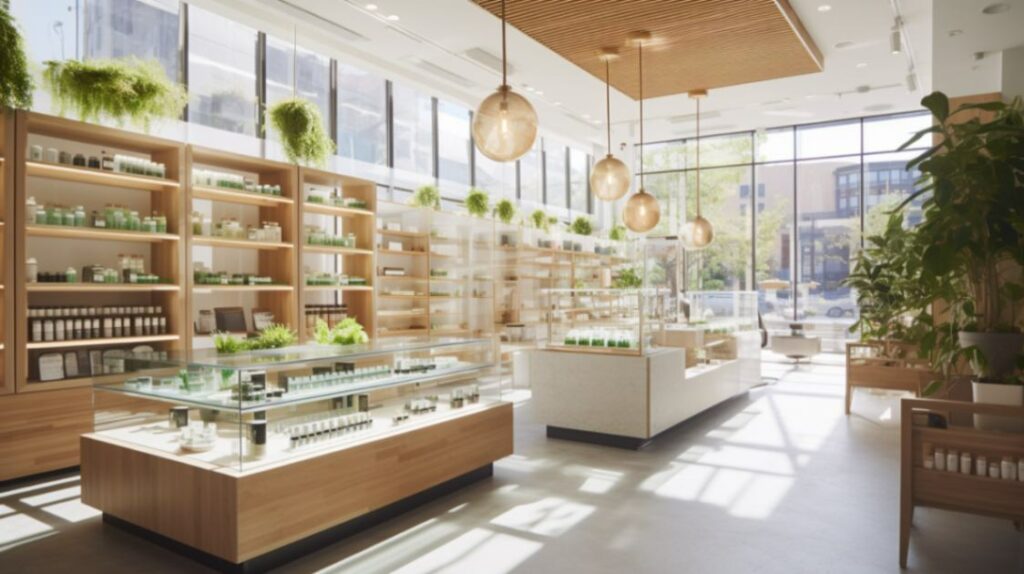 serene and inviting atmosphere of a modern Denver dispensary