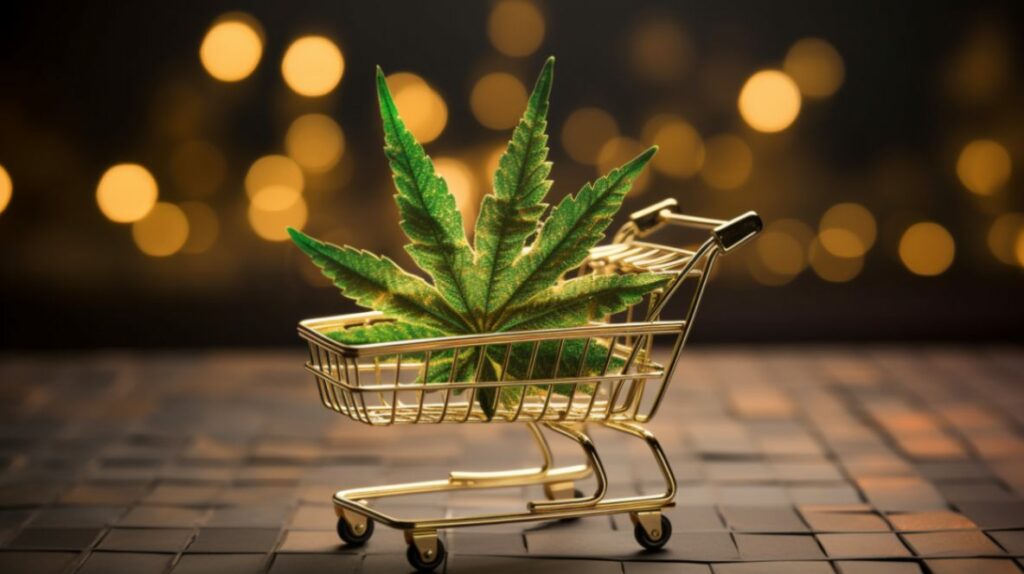 Cannabis flower in a cart | online cannabis delivery |