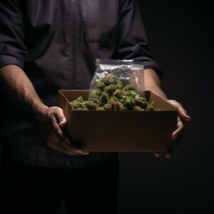 image of a person in Denver receiving their same-day cannabis delivery