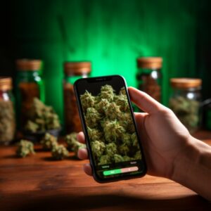 Cannabis Delvery | online deliver | cannabis user scanning on mobile